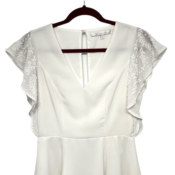 Lovers + Friends The Roma White Beaded Fit & Flare Mini Dress Women’s Small - Picture 7 of 13